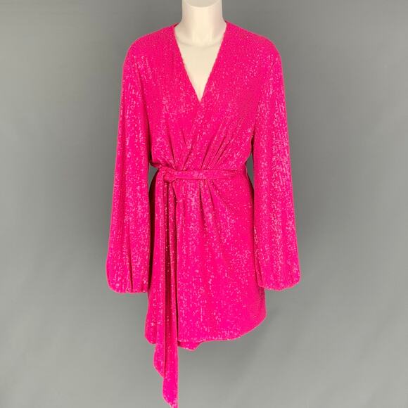 JAY GODFREY Size 8 Pink Polyester Sequined Dress - Picture 1 of 4